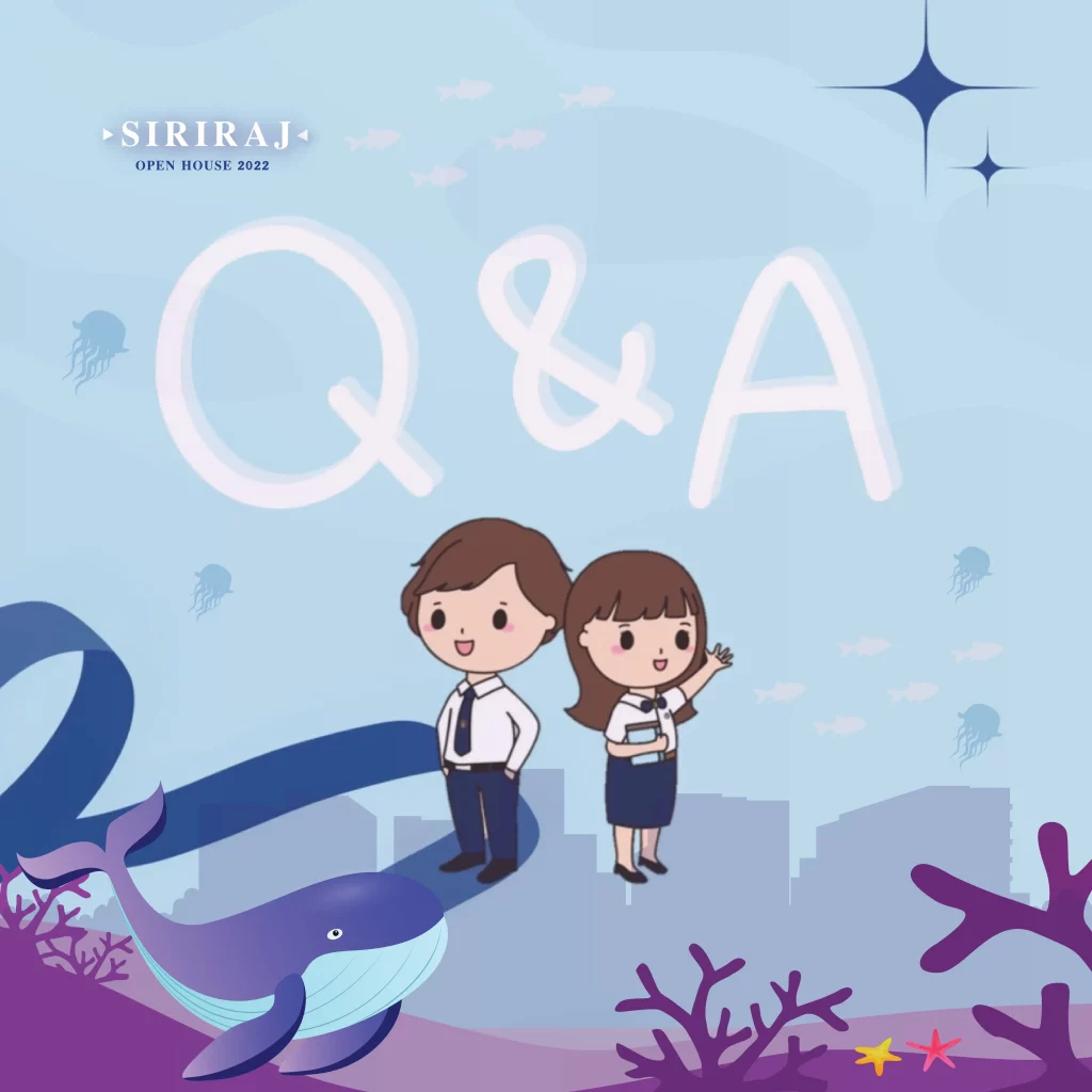 ฐาน Q&A ตอบคำถามสำหรับผู้ที่เข้าร่วมงานและให้คำแนะนำในการเตรียมตัวสอบสำหรับน้องๆม.ปลายที่สนใจในการเรียนของ SITT